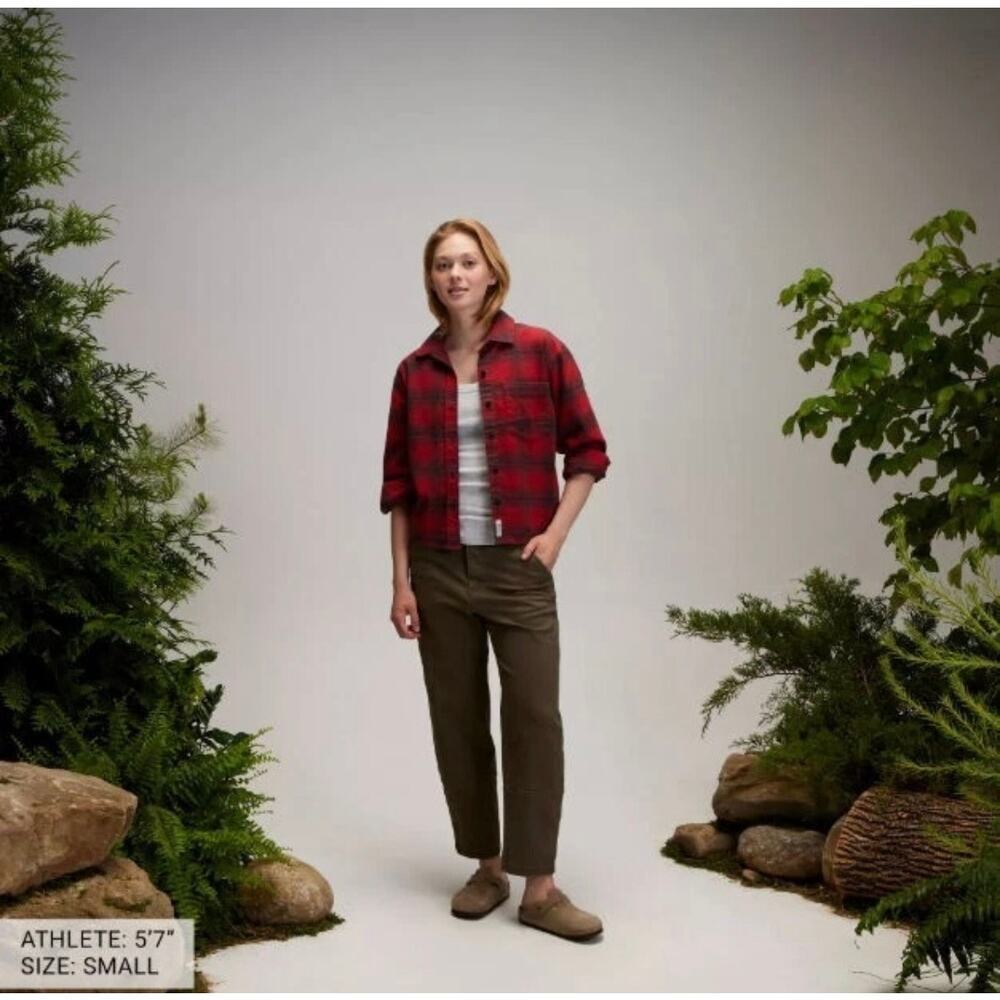 100% COTTON ALPINE DESIGN NWT SIZE L hike red bison plaid BUTTON SHIRT - Picture 4 of 7